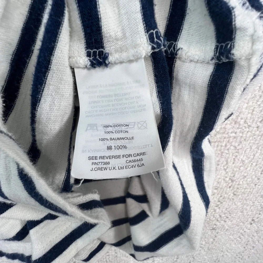 J.Crew Womens Striped Short Sleeve Knit T-Shirt Navy‎ White Large